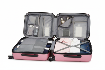 Valise cabine 55cm Rose - Intérieur