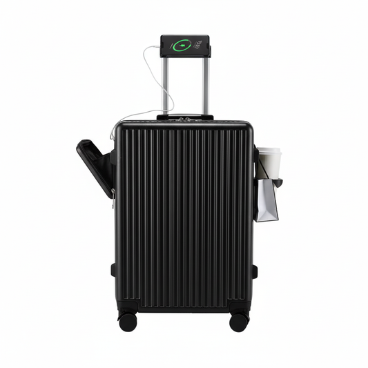 Valise Cabine Premium Aluminium - Fond blanc